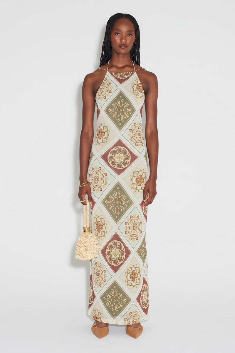 PAGEN SLIP DRESS EVERGREEN TILE