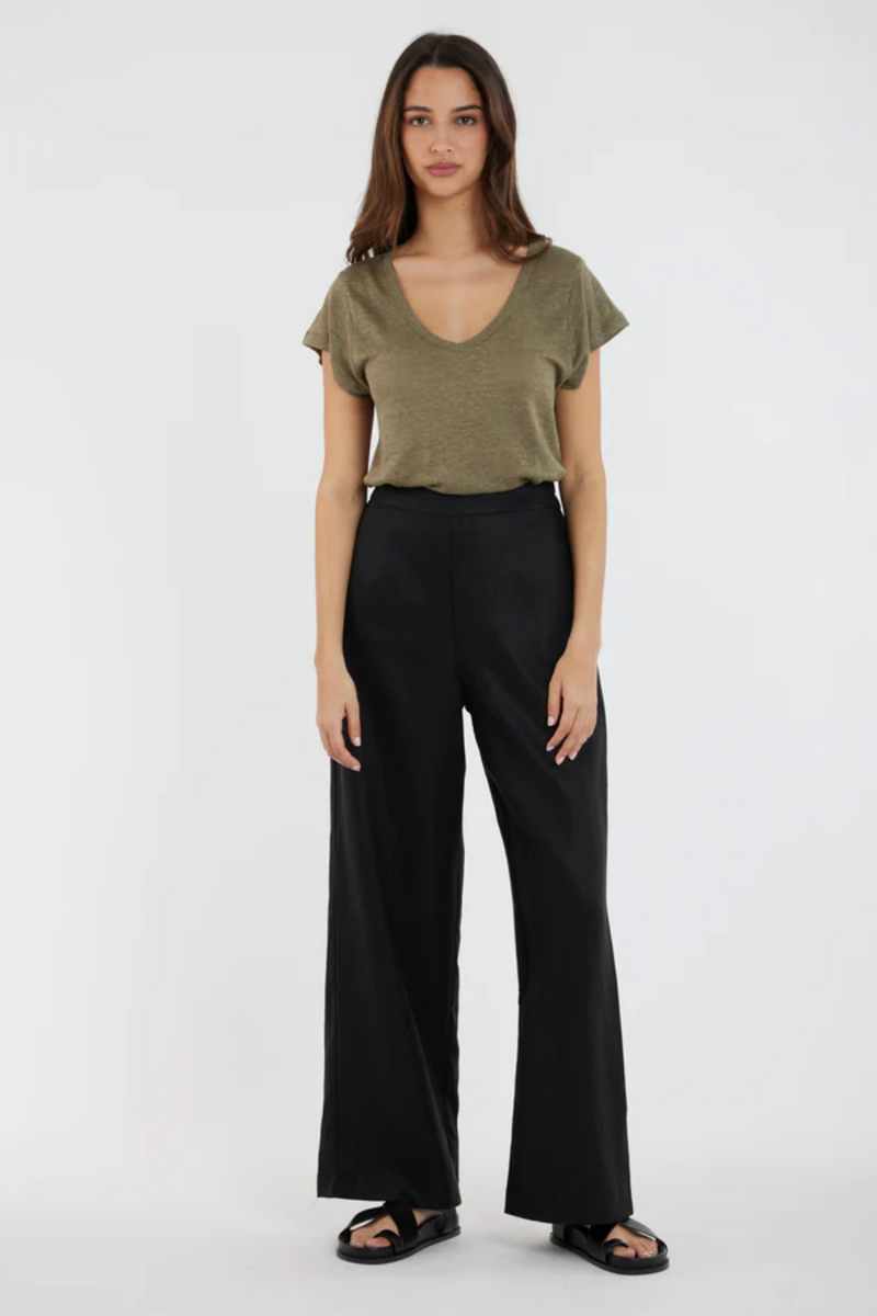 Mabel Linen Pant - Black