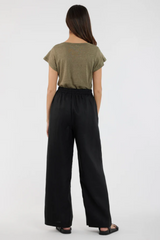 Mabel Linen Pant - Black