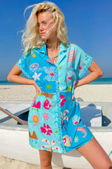 Blue Marlin Shirt Dress