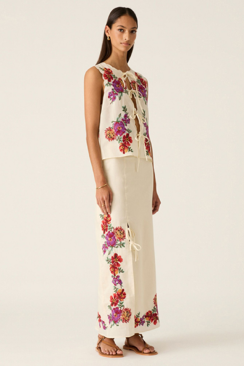 Frida Embroidery Maxi Skirt