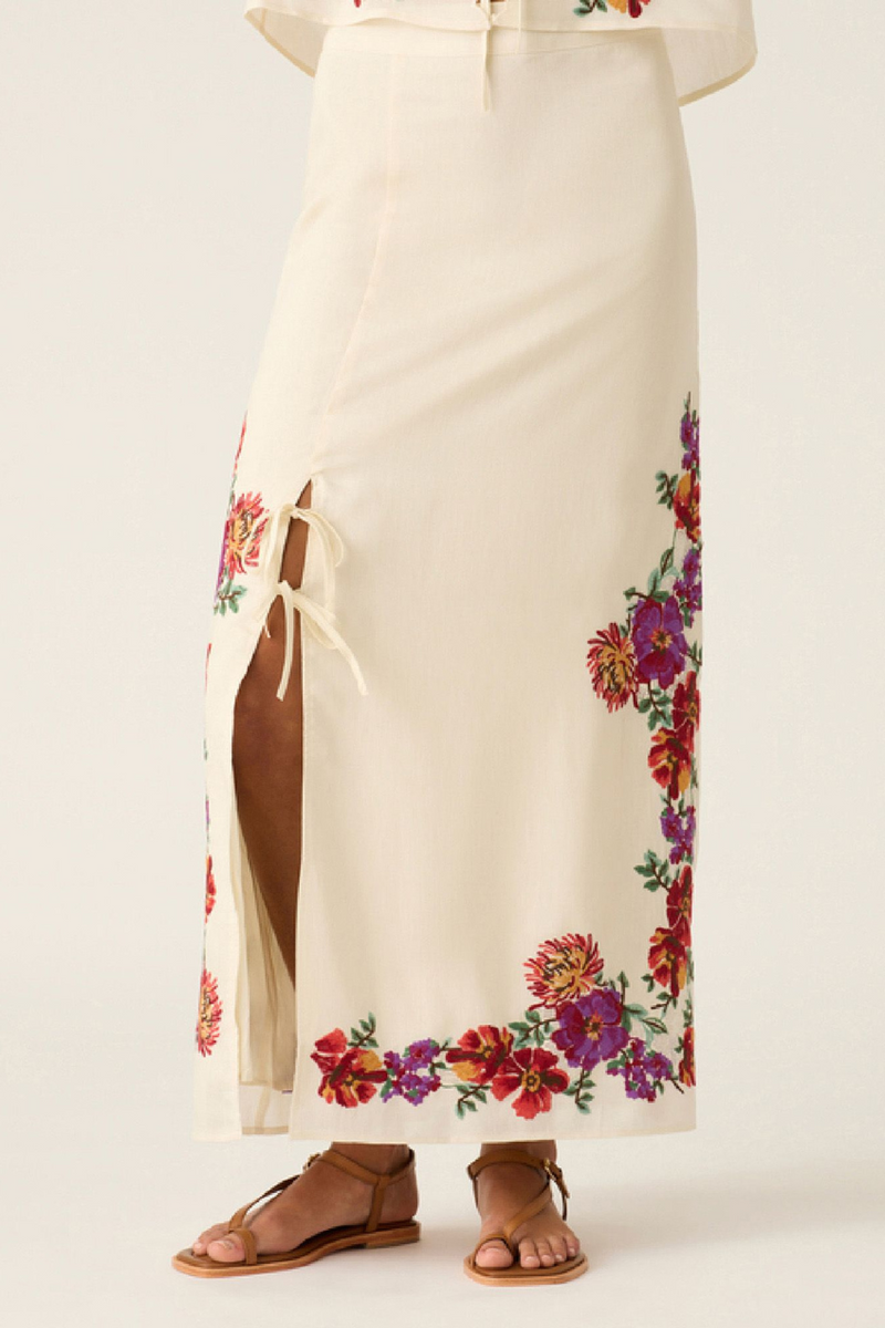 Frida Embroidery Maxi Skirt