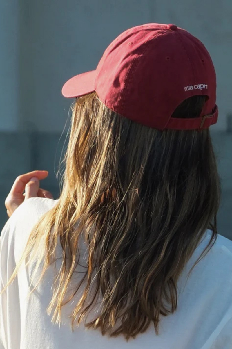 Embroidered Cap - Red