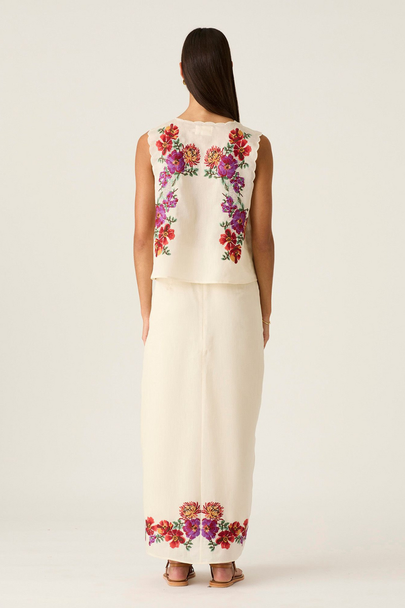 Frida Embroidery Maxi Skirt