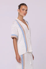 Lea Crochet Top Villa Stripe