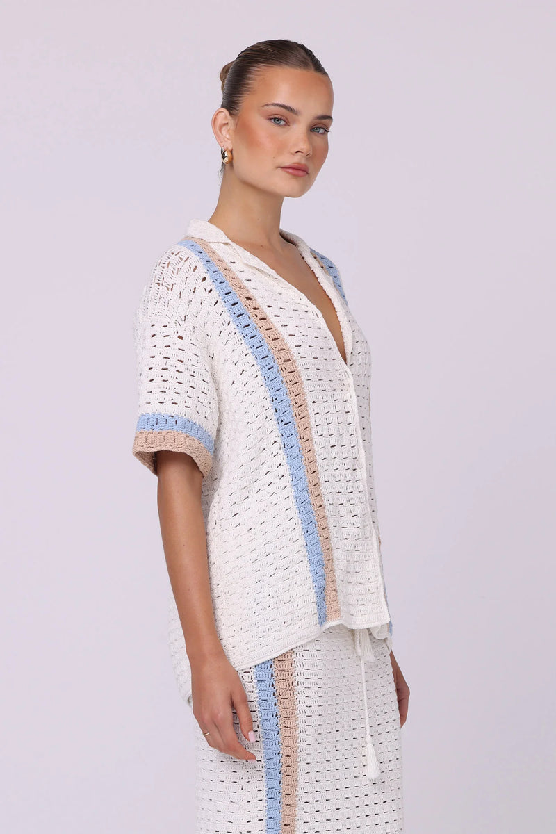 Lea Crochet Top Villa Stripe