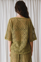 Maggie Crochet Shirt- Olive