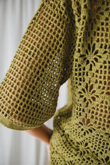 Maggie Crochet Shirt- Olive