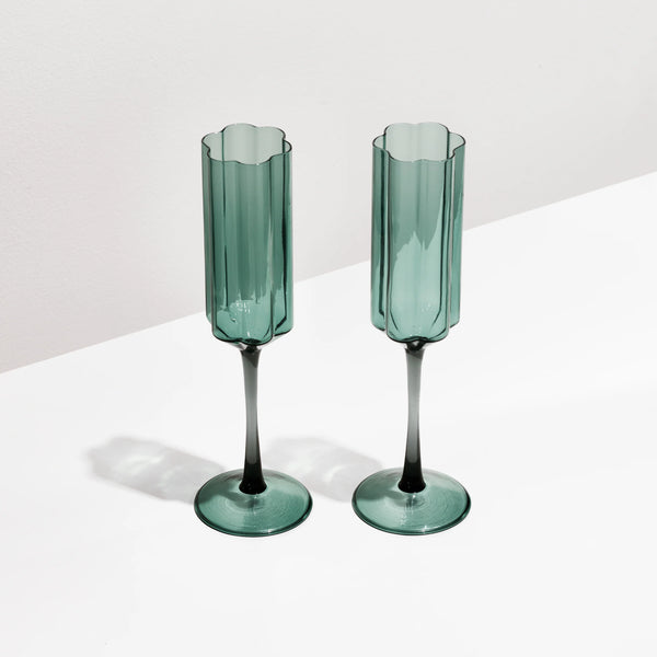 Two X Wave Flutes - Teal